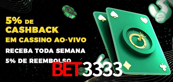 Promoções do cassino ao Vivo BET3333